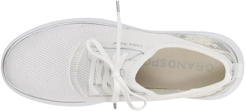 Cole Haan Grandsport Journey Optic White Knit/Chalk Python Print Leather Sneaker