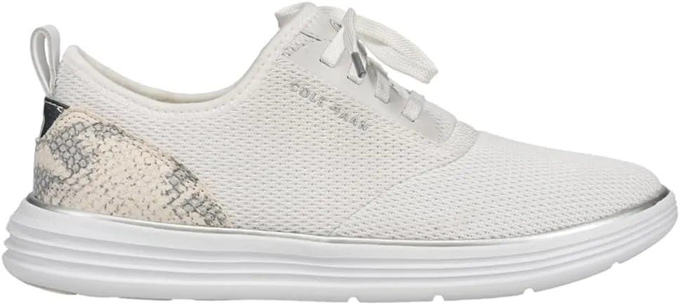 Cole Haan Grandsport Journey Optic White Knit/Chalk Python Print Leather Sneaker
