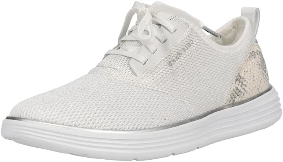 Cole Haan Grandsport Journey Optic White Knit/Chalk Python Print Leather Sneaker