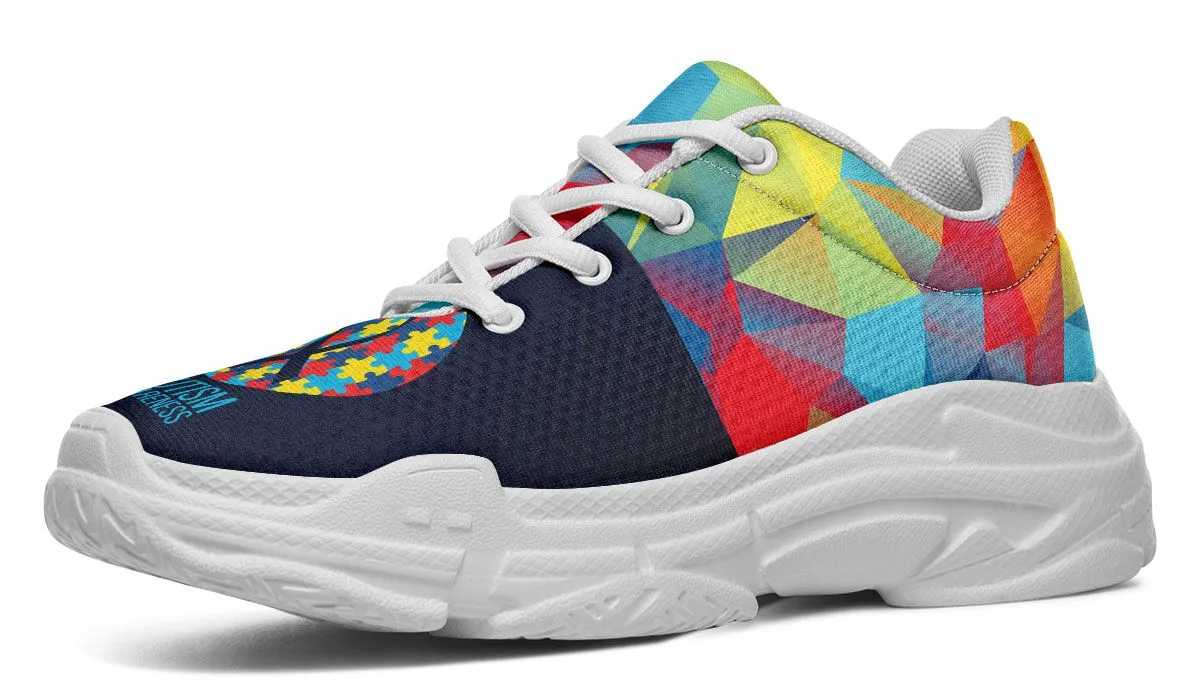 Colorful Autism Chunky Sneakers