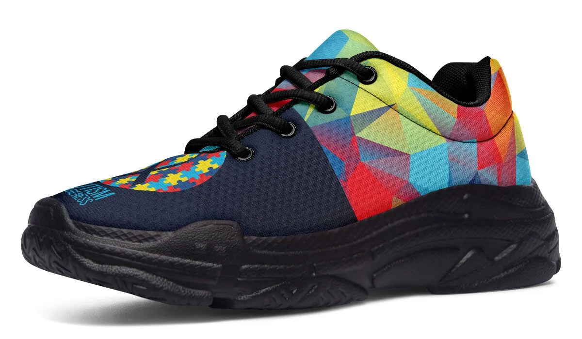 Colorful Autism Chunky Sneakers