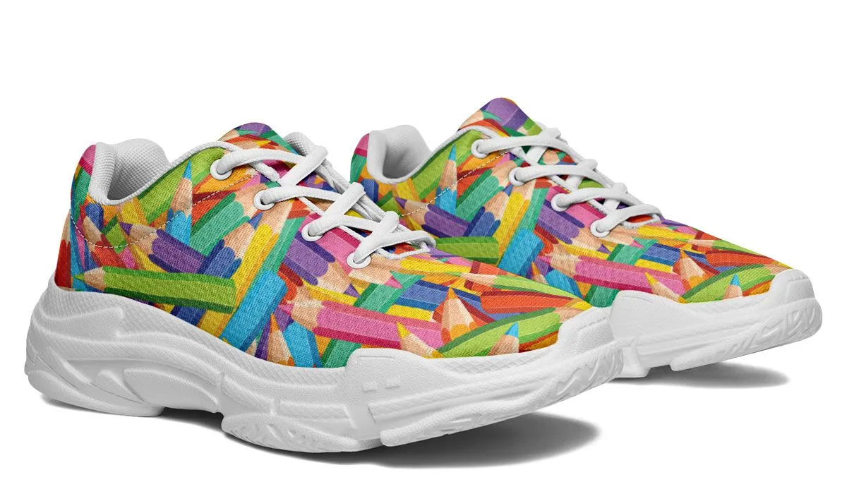 Colorful Pencils Chunky Sneakers