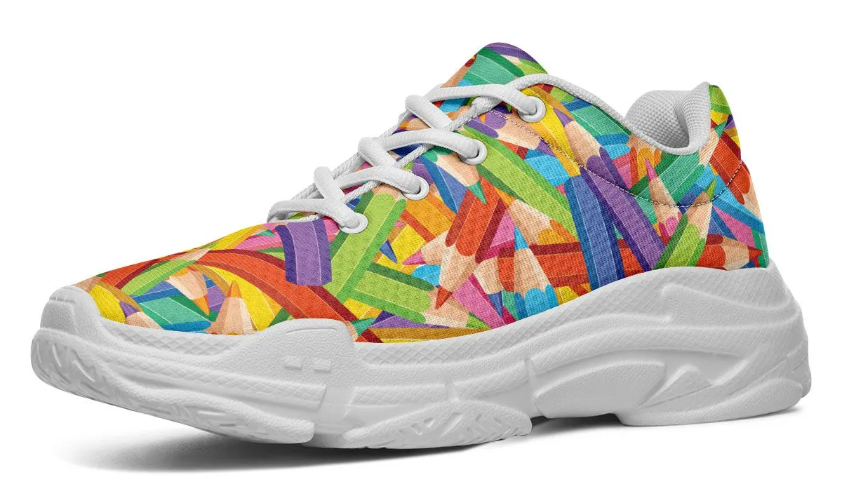 Colorful Pencils Chunky Sneakers