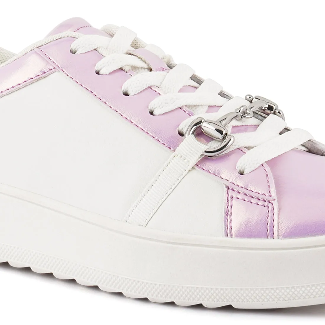 Contrasting Metallic Sneakers