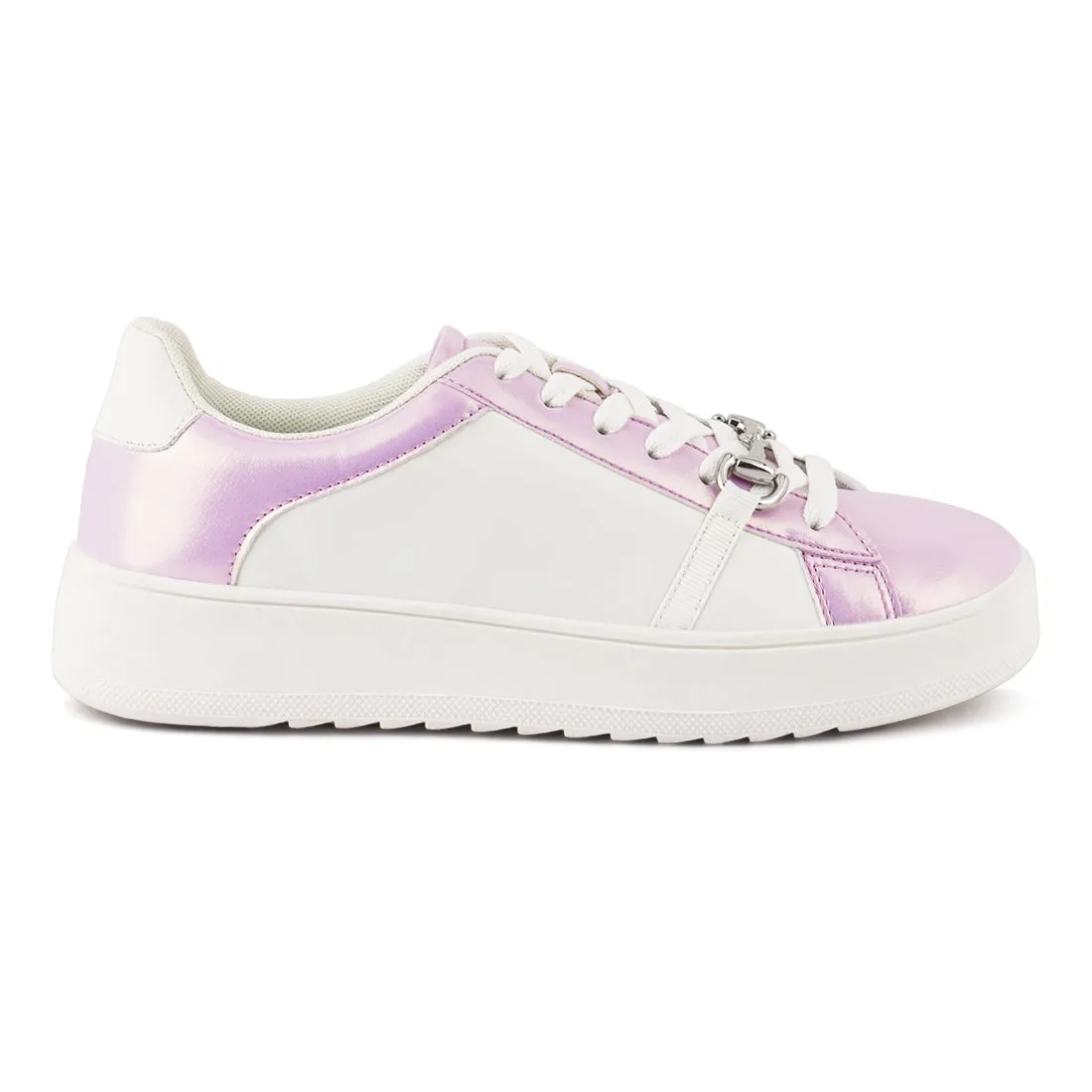 Contrasting Metallic Sneakers