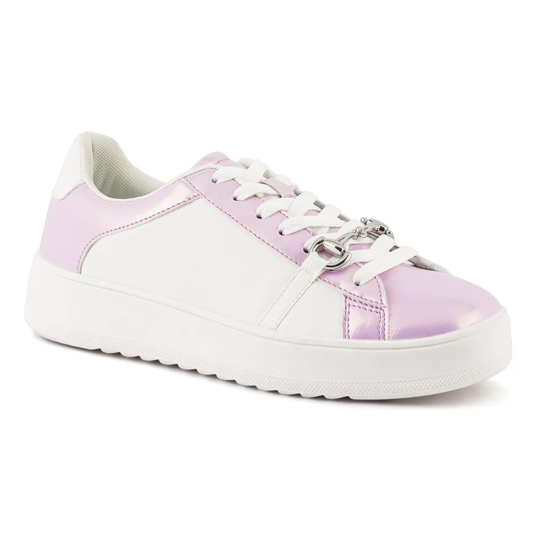 Contrasting Metallic Sneakers