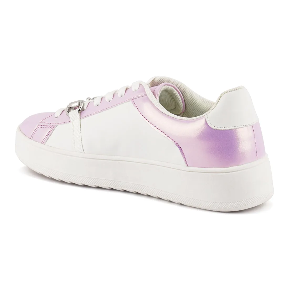 Contrasting Metallic Sneakers
