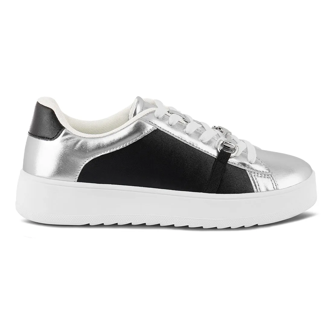 Contrasting Metallic Sneakers