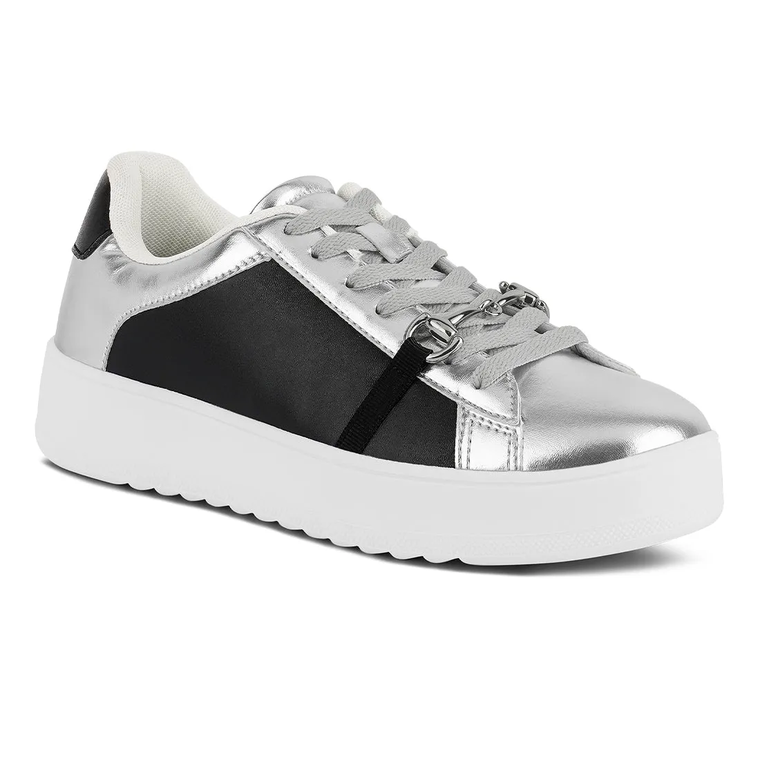 Contrasting Metallic Sneakers