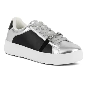 Contrasting Metallic Sneakers