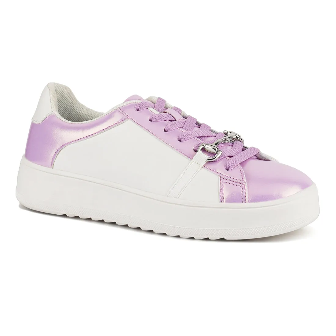 Contrasting Metallic Sneakers