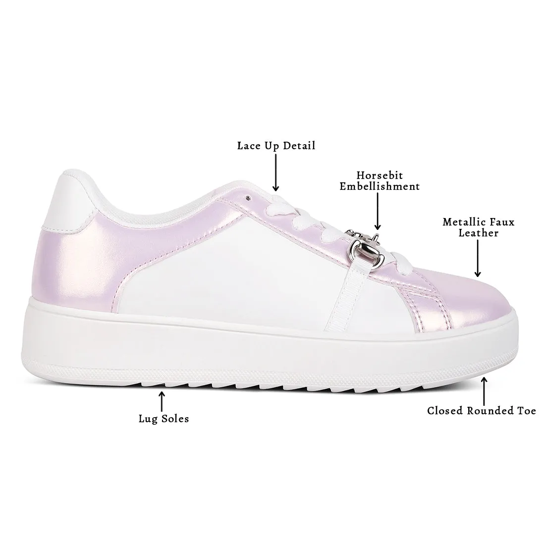 Contrasting Metallic Sneakers