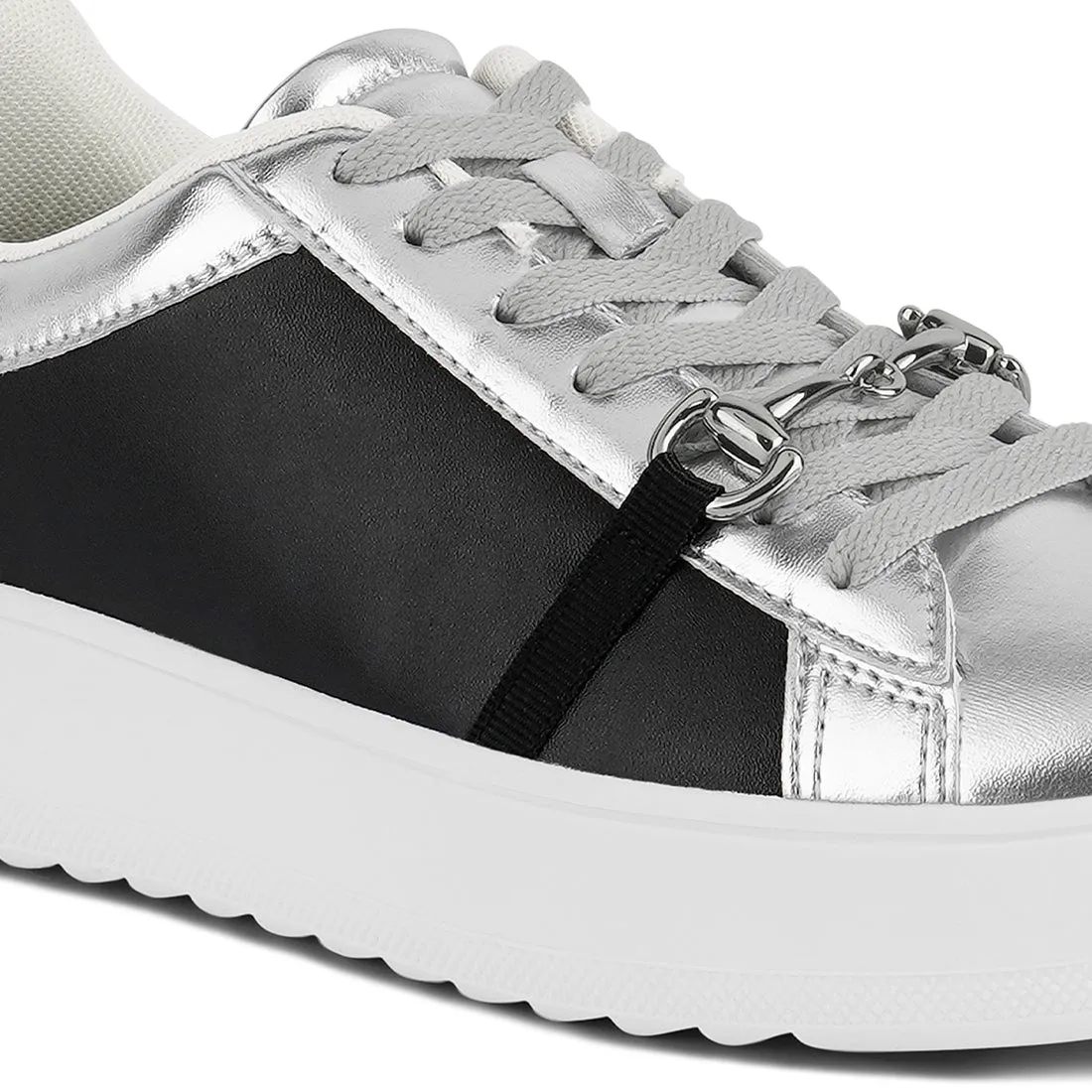 Contrasting Metallic Sneakers
