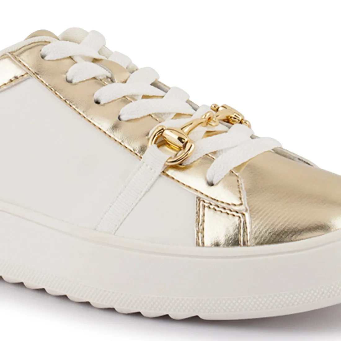 Contrasting Metallic Sneakers