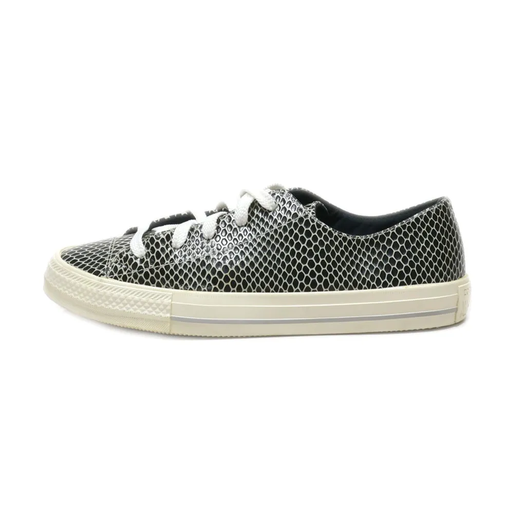 Converse Gemma Ox Low-Top Sneakers Pu Leather Black Colour For Women