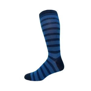 Cotton Dress "Circle Mesh Stripe" Diabetic Socks by Wellness - Large