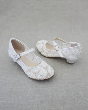 Crochet Lace Mary Jane Heels