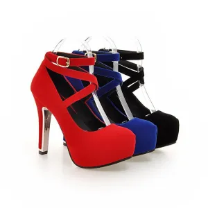 Cross Straps Platform High Heel Shoes Woman 5134