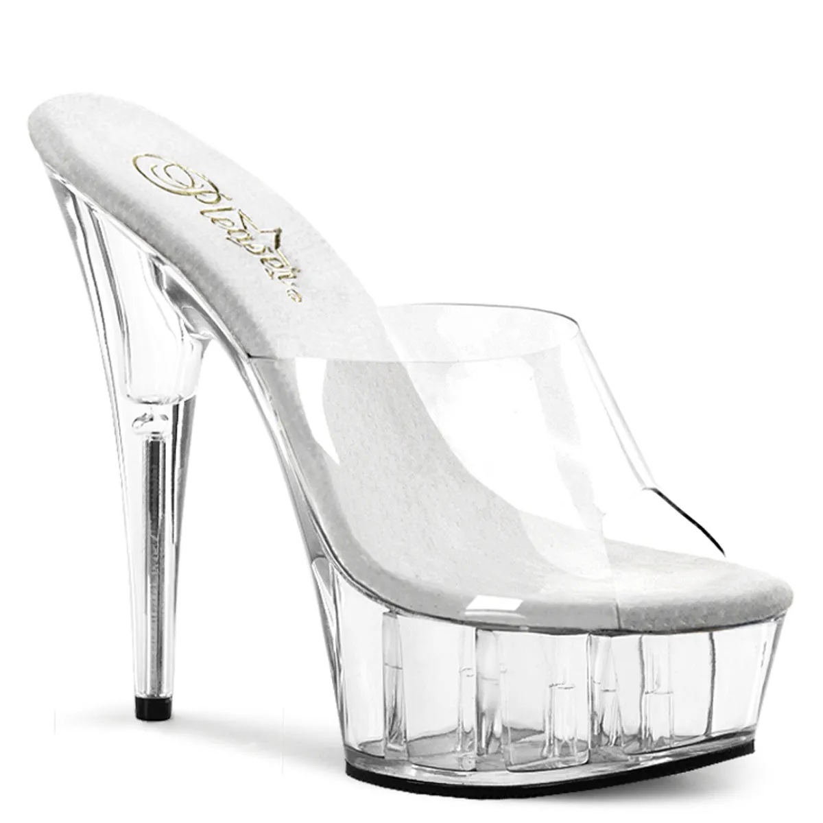 DELIGHT-601 Clear Slide Platform 6 Inch Sandals