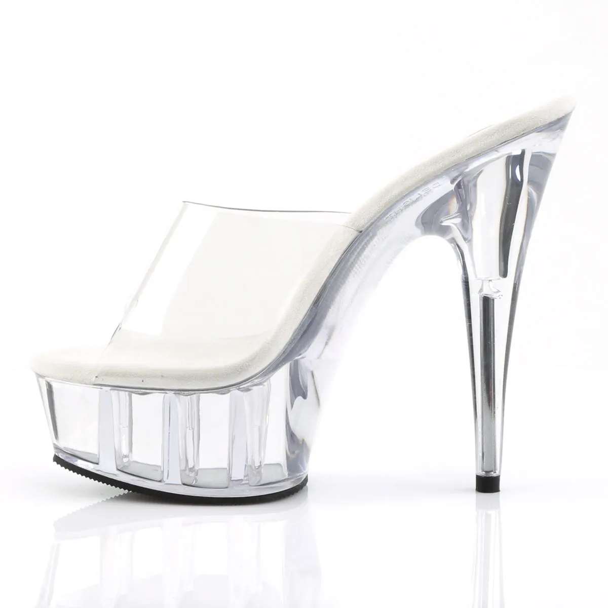 DELIGHT-601 Clear Slide Platform 6 Inch Sandals