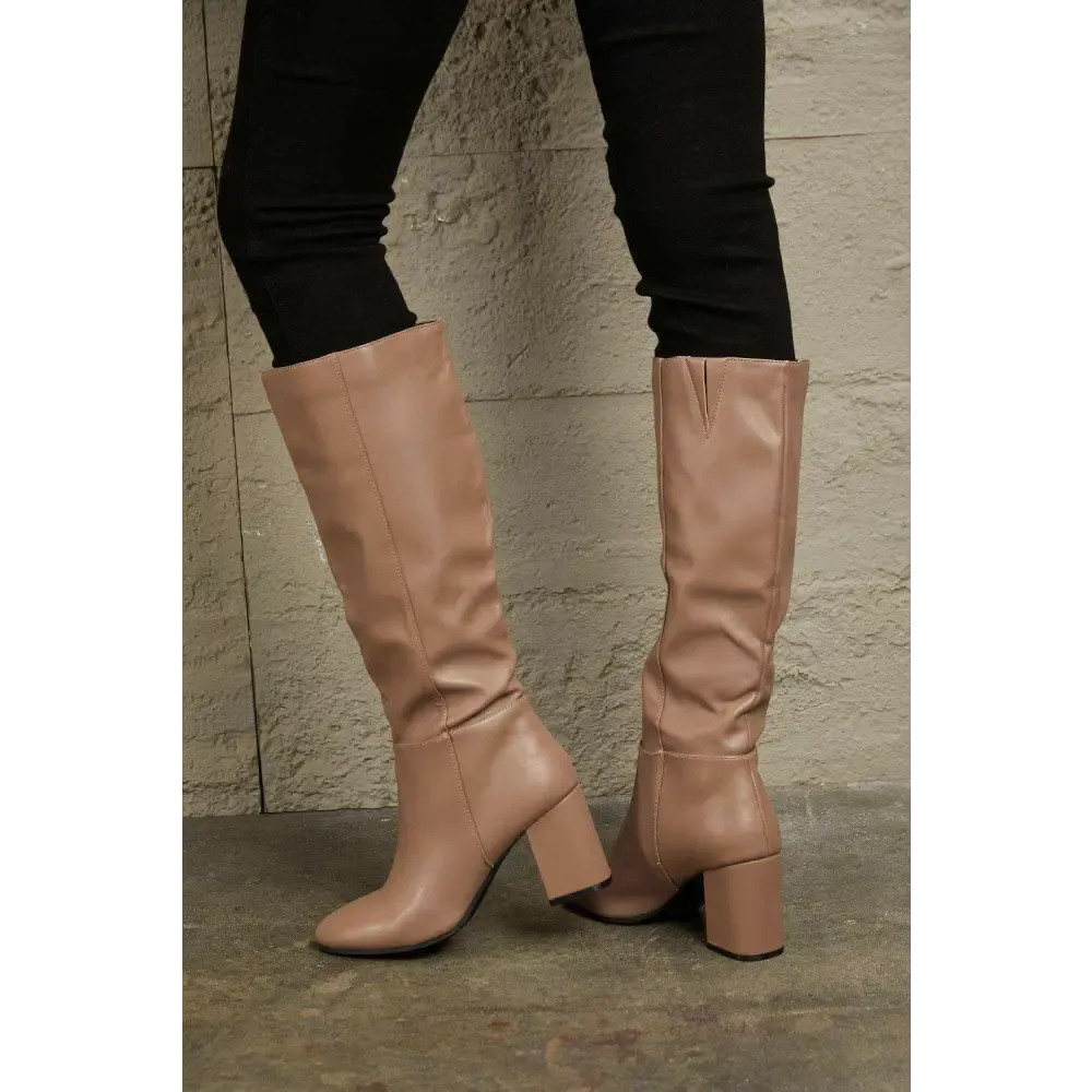 Elevate Your Style with East Lion Corp Luxury Block Heel Knee High Boots