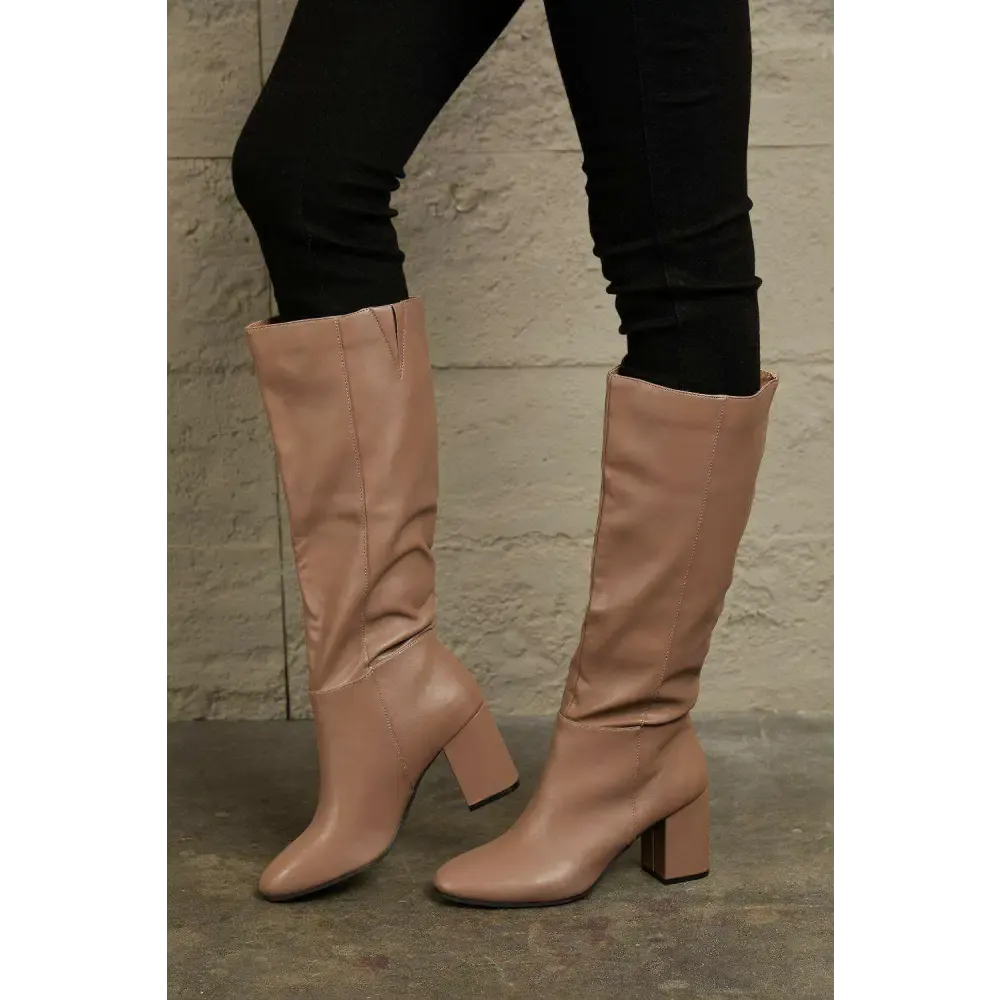 Elevate Your Style with East Lion Corp Luxury Block Heel Knee High Boots