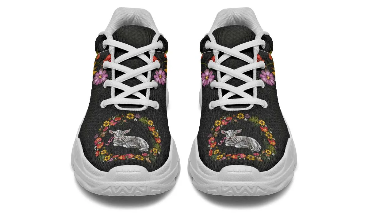 Embroidery Sheep Chunky Sneakers