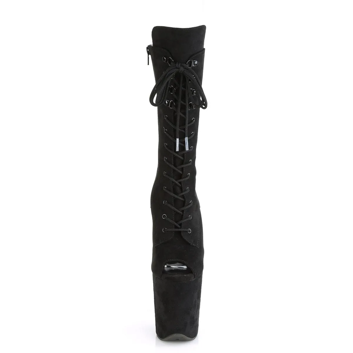 FLAMINGO-1051FS Black Faux Suede/Black Faux Suede