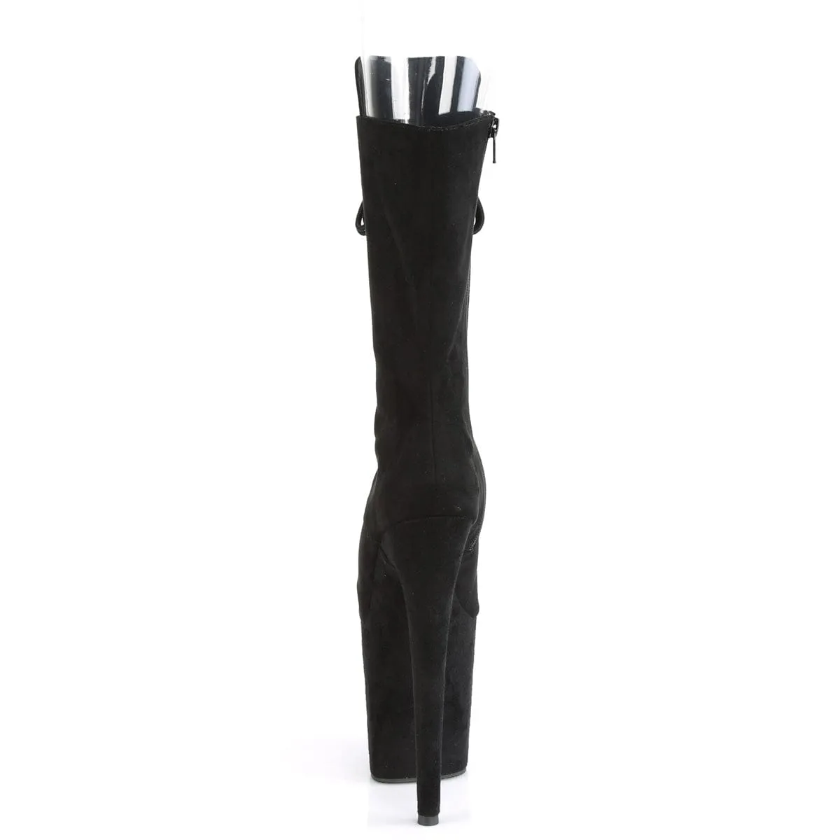 FLAMINGO-1051FS Black Faux Suede/Black Faux Suede