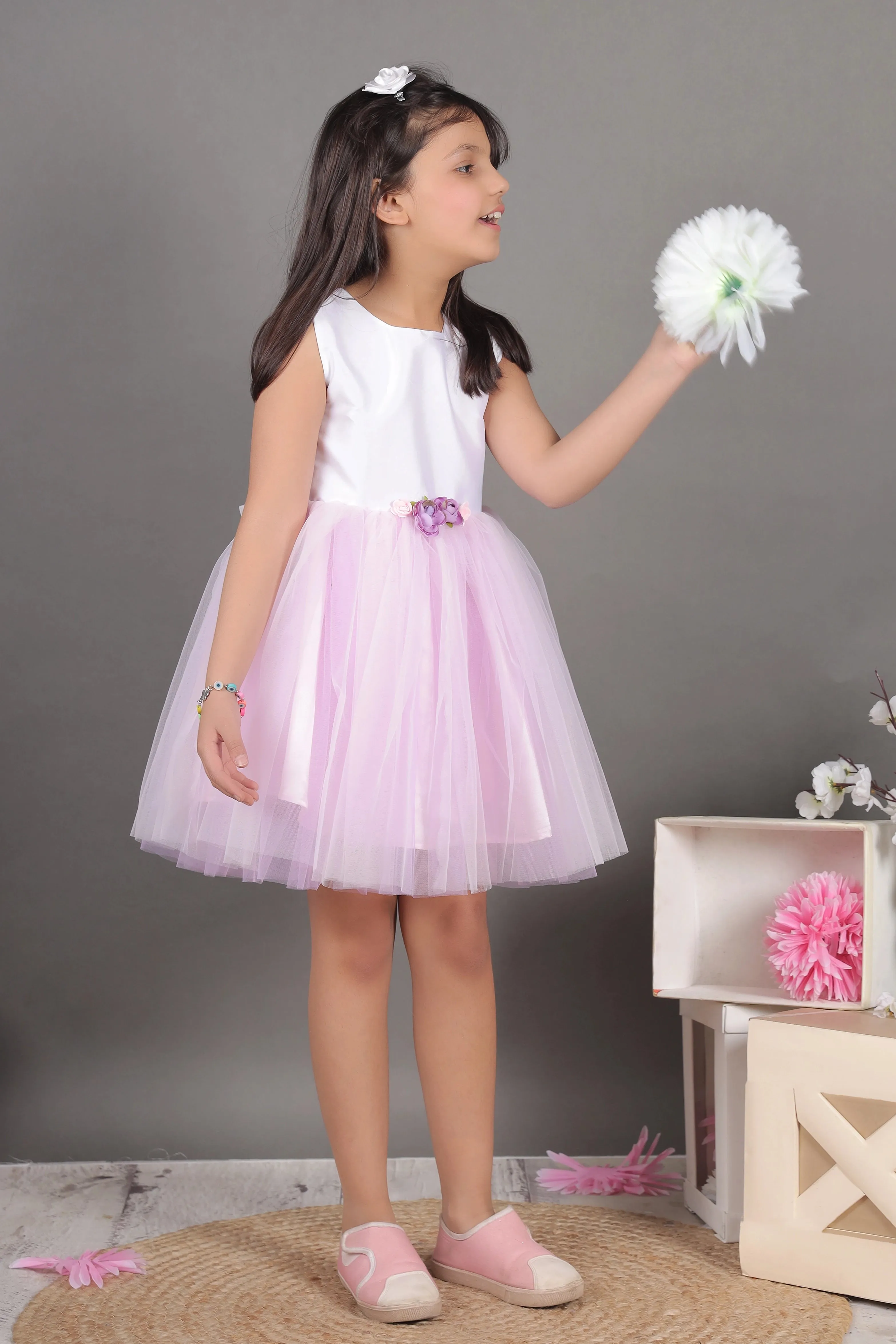 Frosted Rose Flower Dress