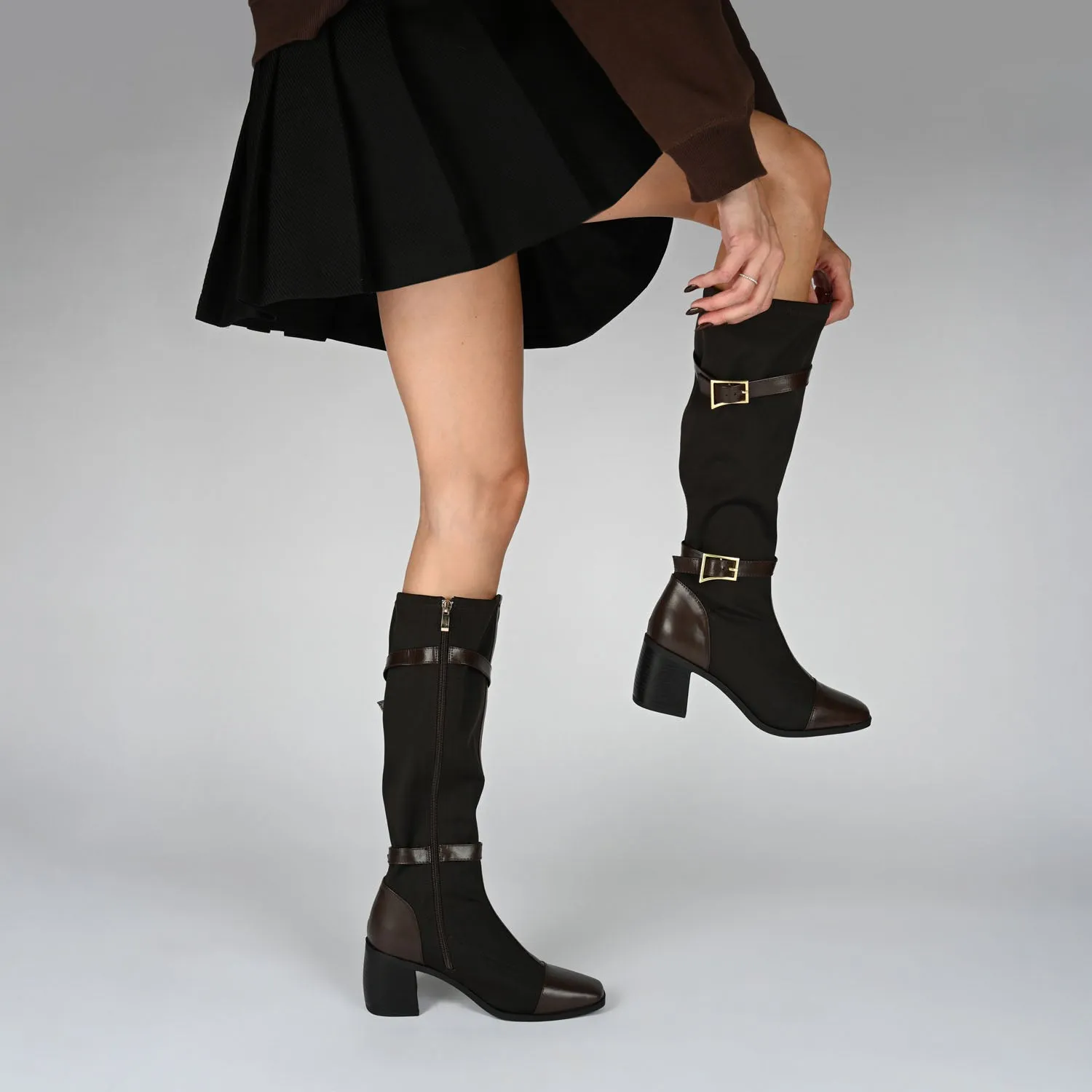 GAIBREE KNEE-HIGH BOOTS IN STRETCHY FABRIC