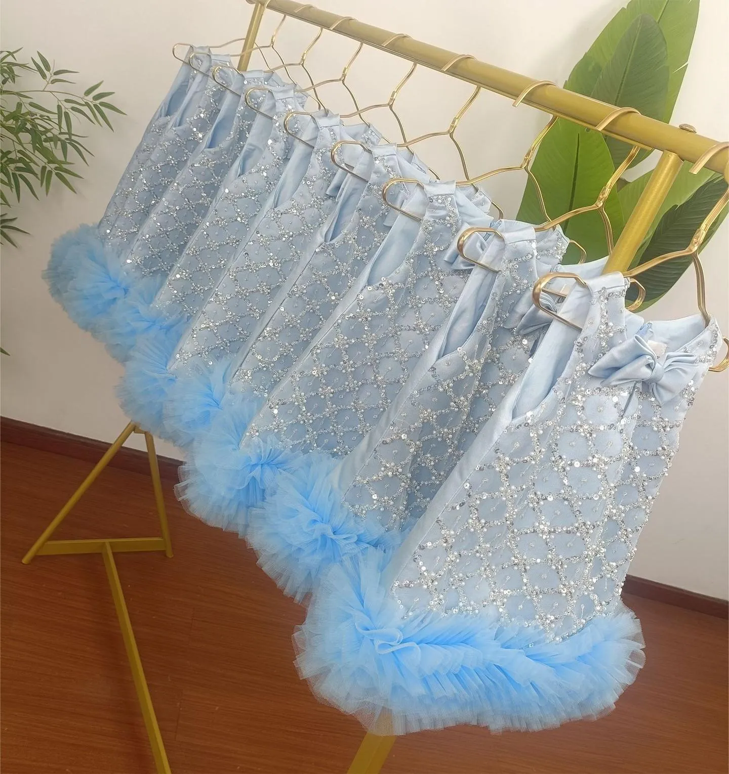 Girls Sequin plaid princess dress party dress for baby 6M-12year wear