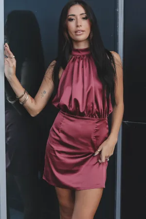 Glass Of Merlot Backless Mini Dress