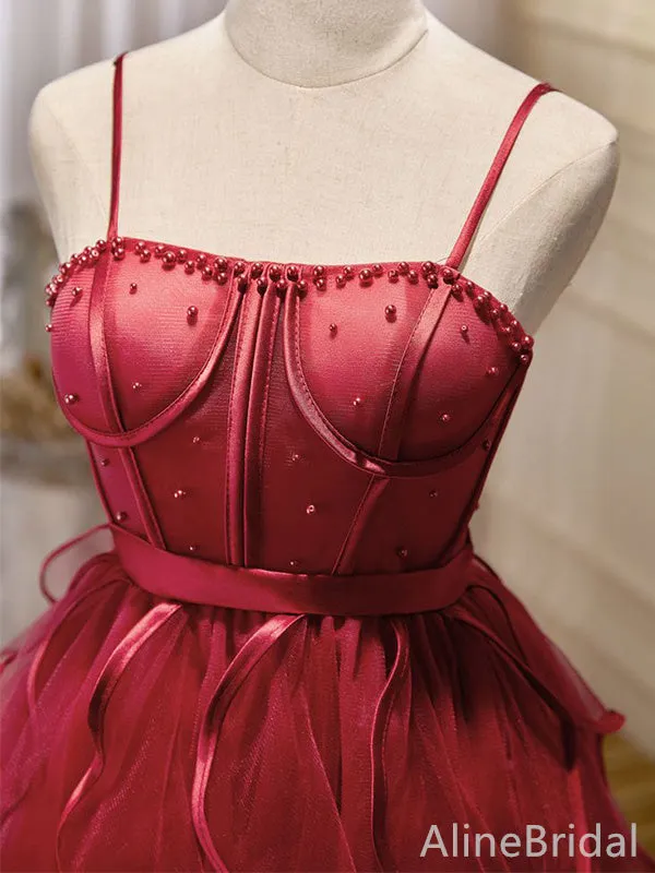 Gorgeous Spaghetti Strap A-line Short Homecoming Dress, HD32717