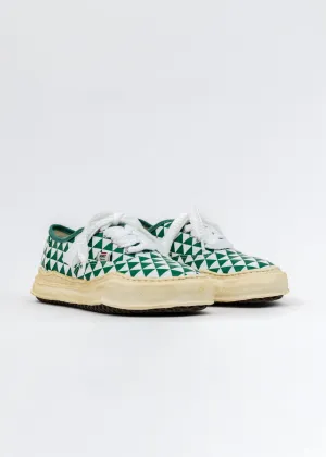 Green Printed Canvas Original Sole Overdyed Sneaker (Barker)