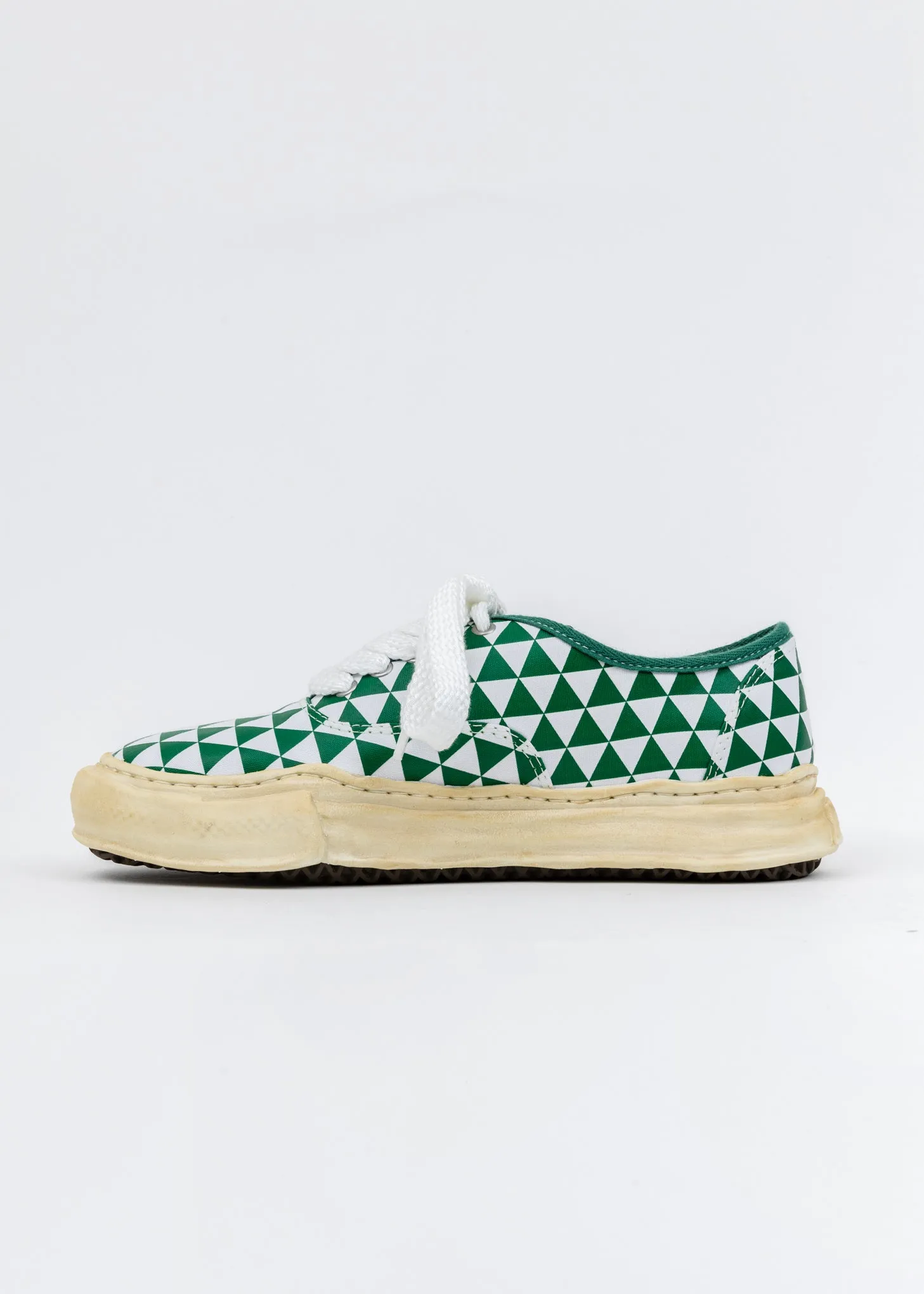 Green Printed Canvas Original Sole Overdyed Sneaker (Barker)