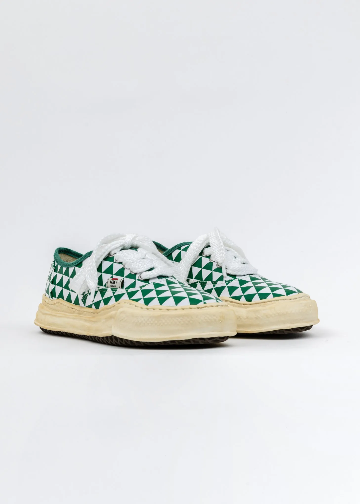 Green Printed Canvas Original Sole Overdyed Sneaker (Barker)