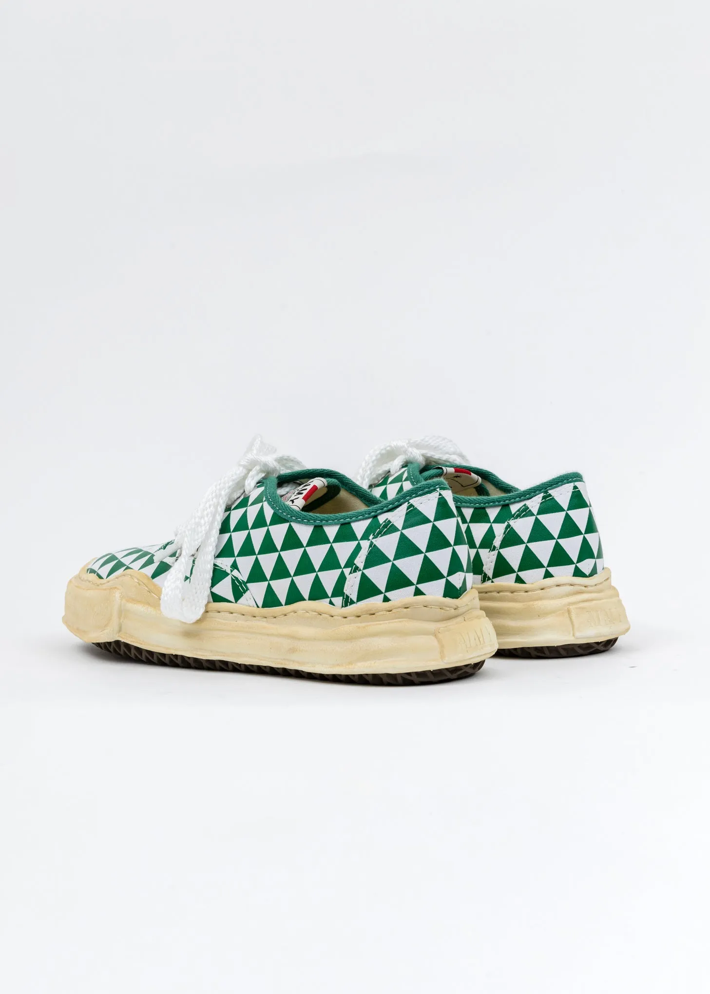 Green Printed Canvas Original Sole Overdyed Sneaker (Barker)