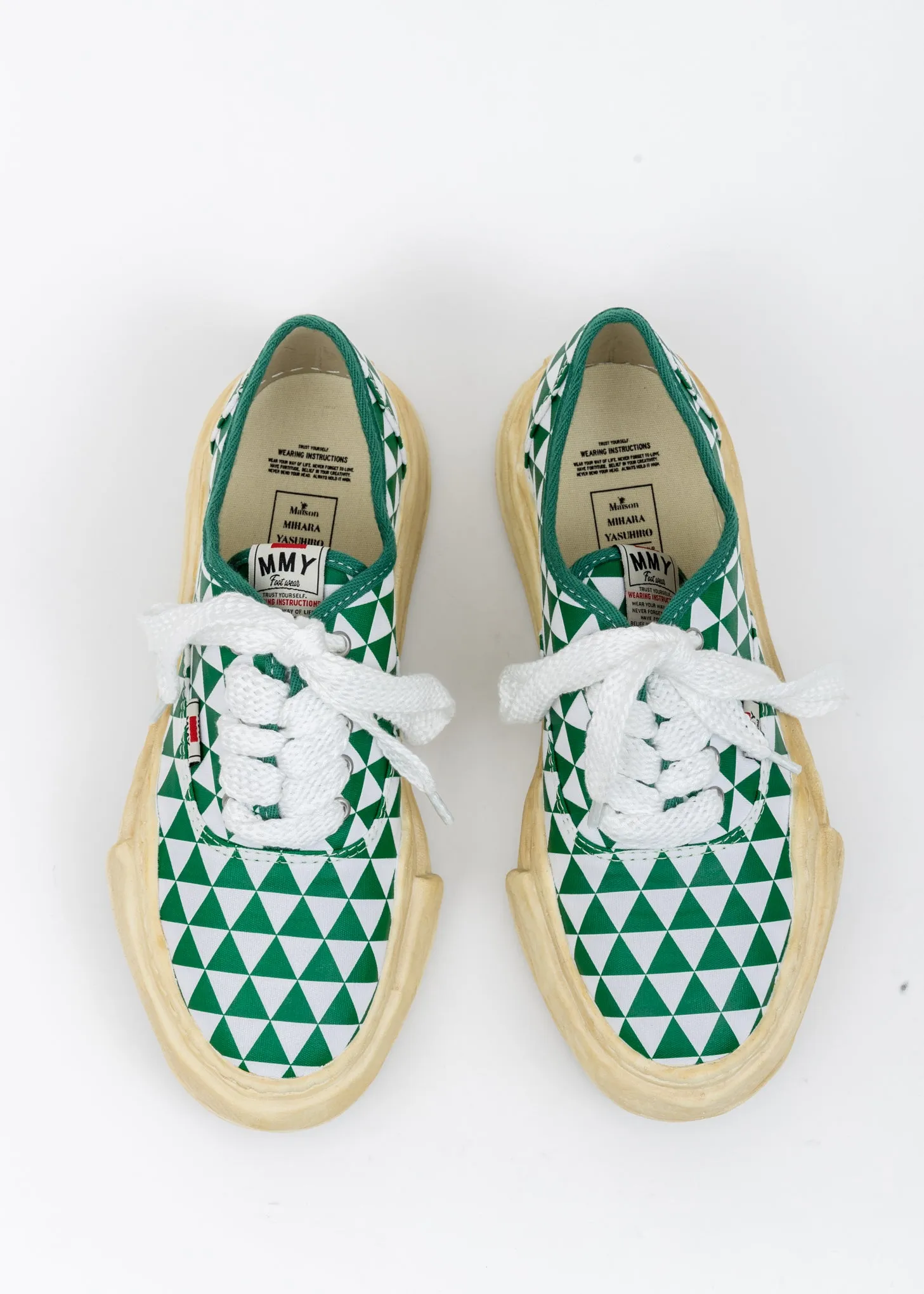 Green Printed Canvas Original Sole Overdyed Sneaker (Barker)