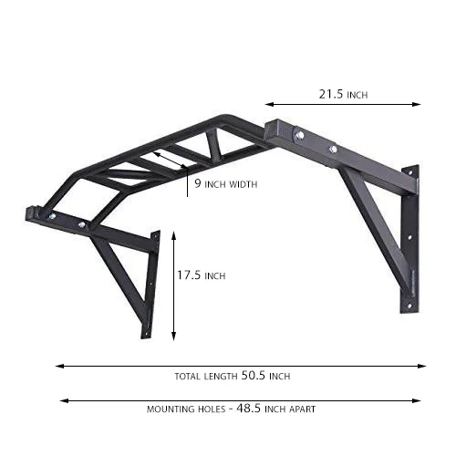 Gronk Fitness Multi-Grip Wall Mounted Pull-Up Bar