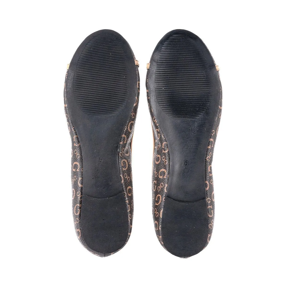 Guess Ballerinas Leather Brown Colour For Women