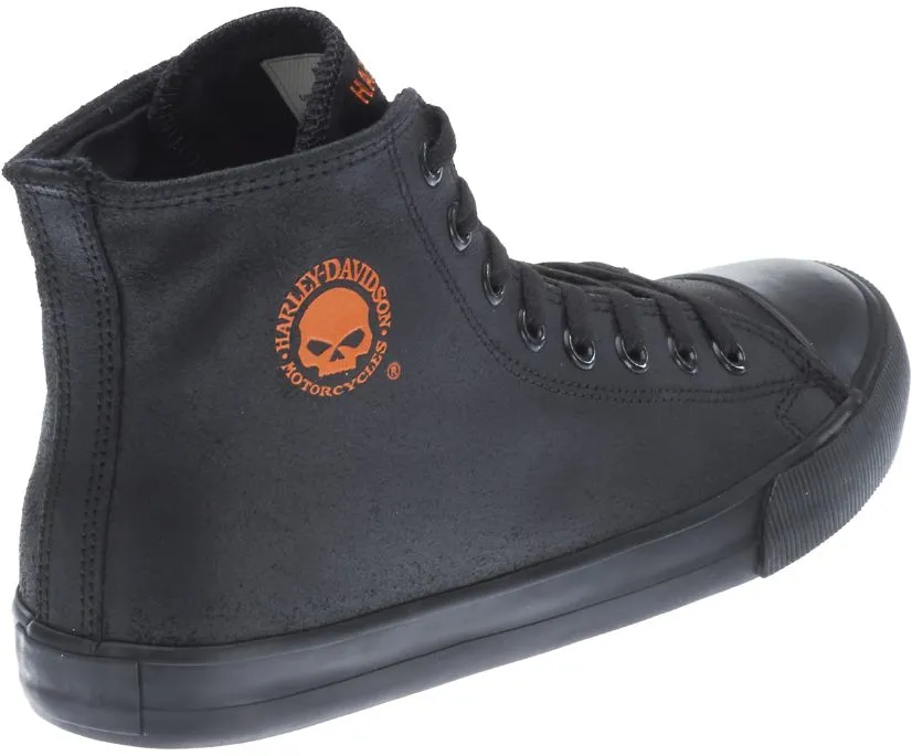 Harley-Davidson® Baxter Black/Orange Leather Sneakers | D93343