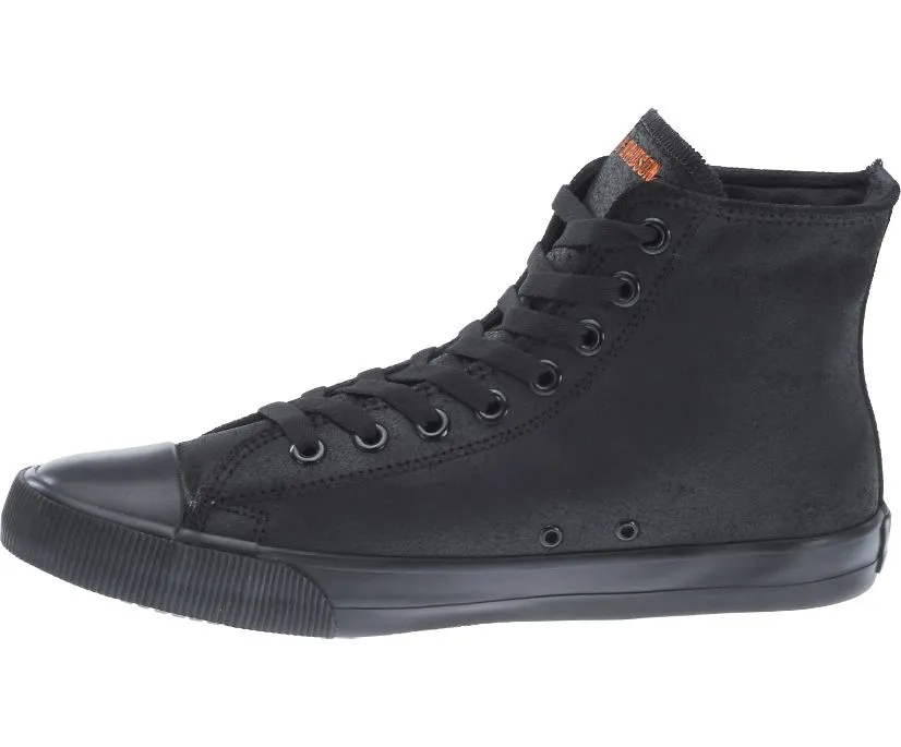 Harley-Davidson® Baxter Black/Orange Leather Sneakers | D93343