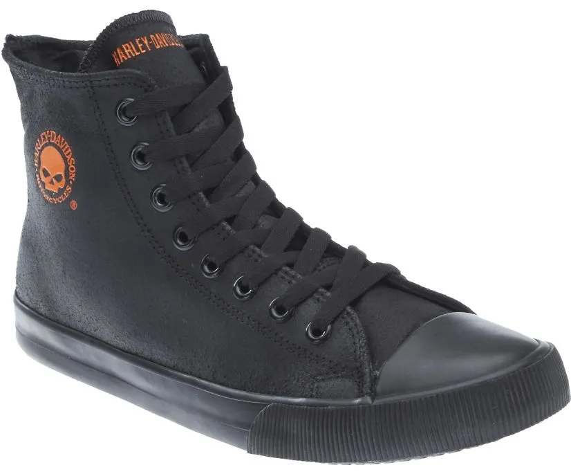 Harley-Davidson® Baxter Black/Orange Leather Sneakers | D93343