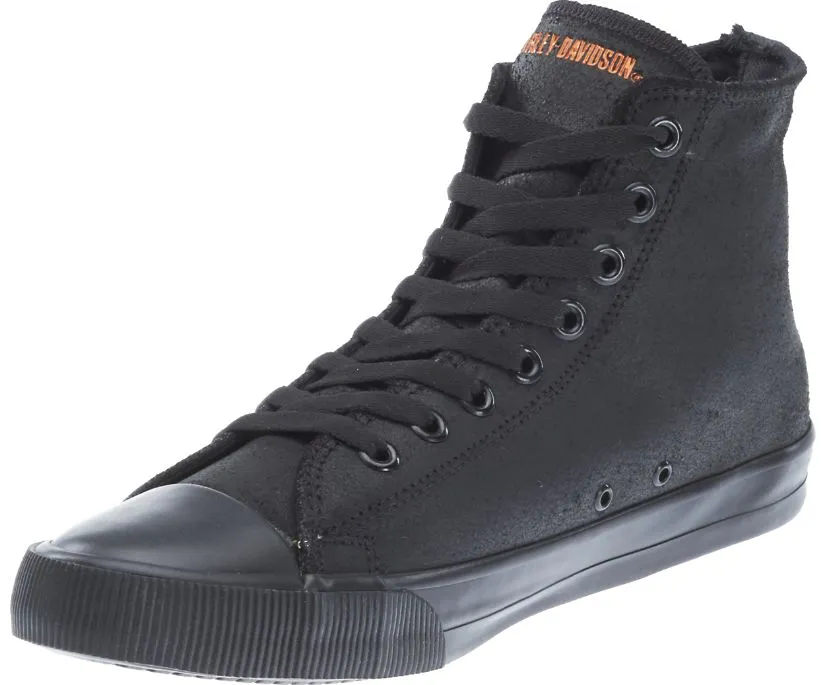 Harley-Davidson® Baxter Black/Orange Leather Sneakers | D93343