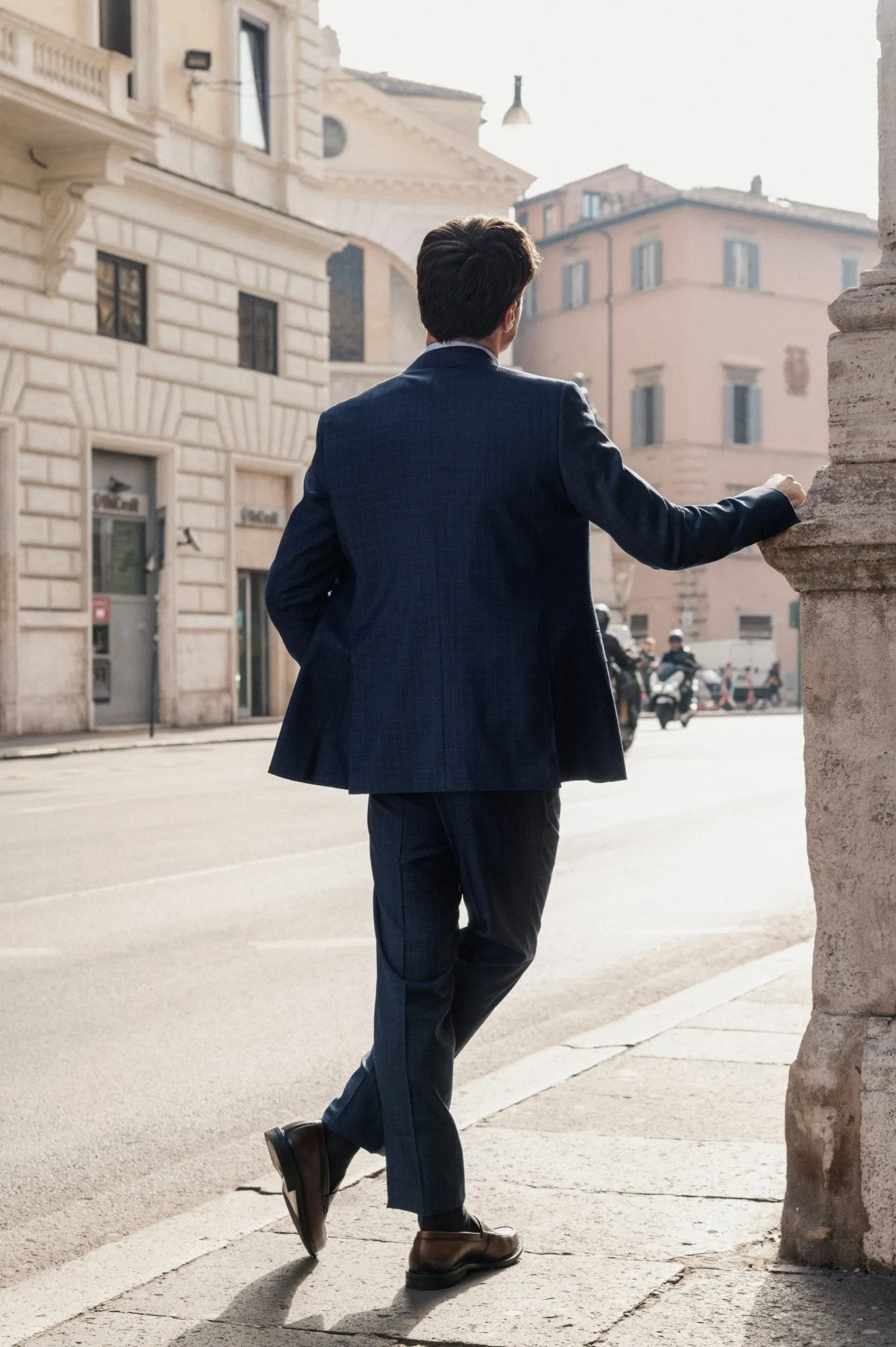 HENRY SARTORIAL HERITAGE Zegna Traveller™ Check Suit NAVY REG