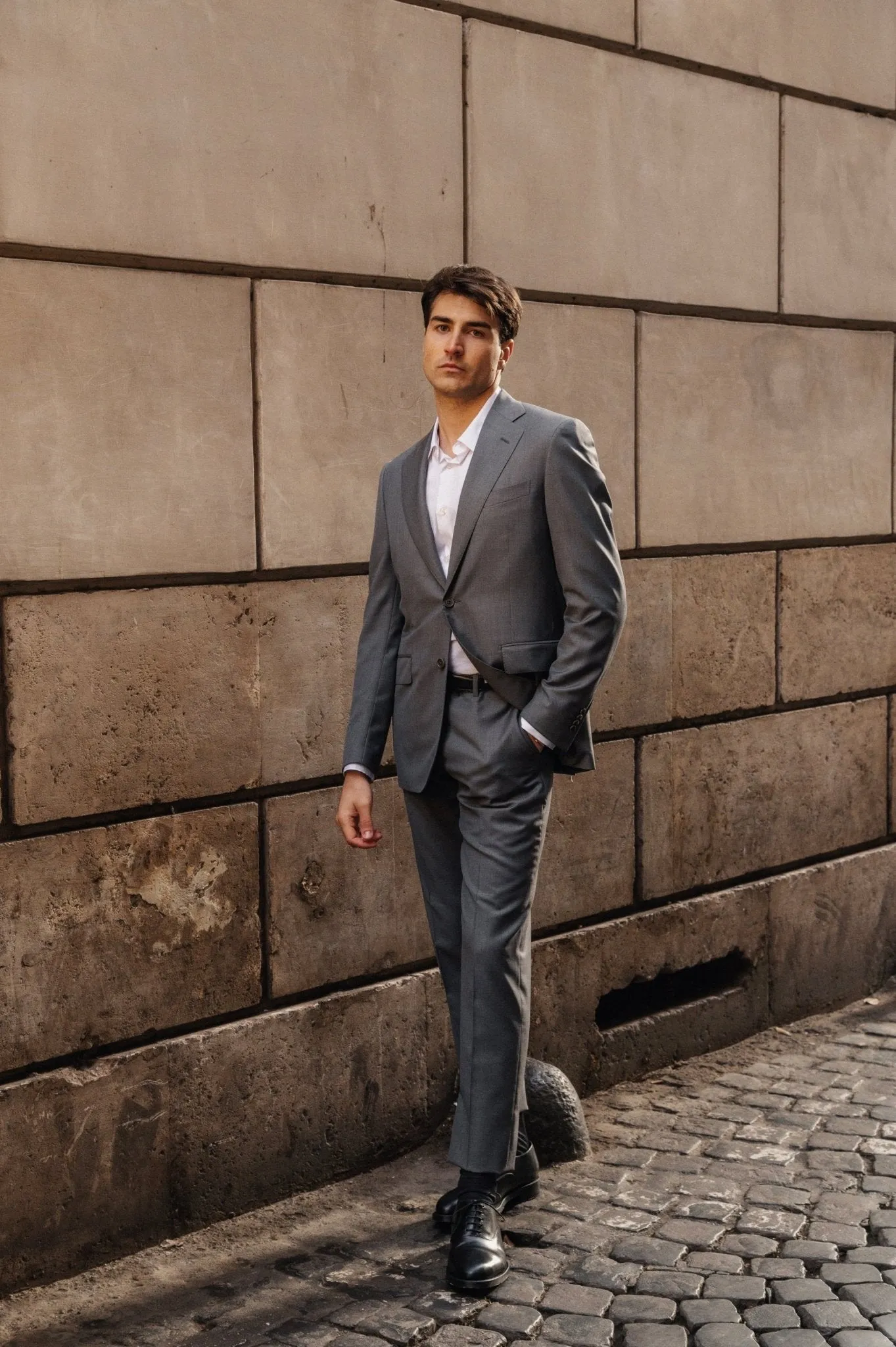 HENRY SARTORIAL HERITAGE Zegna Traveller™ Plain Suit GREY REG