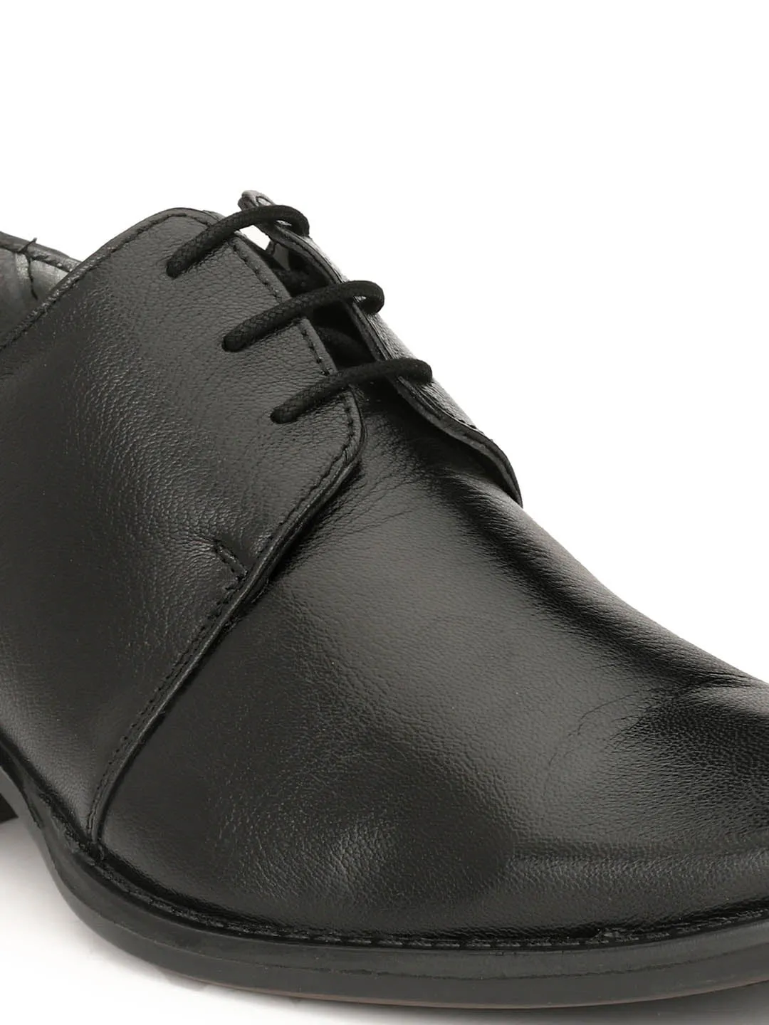 Hitz Men's Black Leather Lace up Formal Shoes