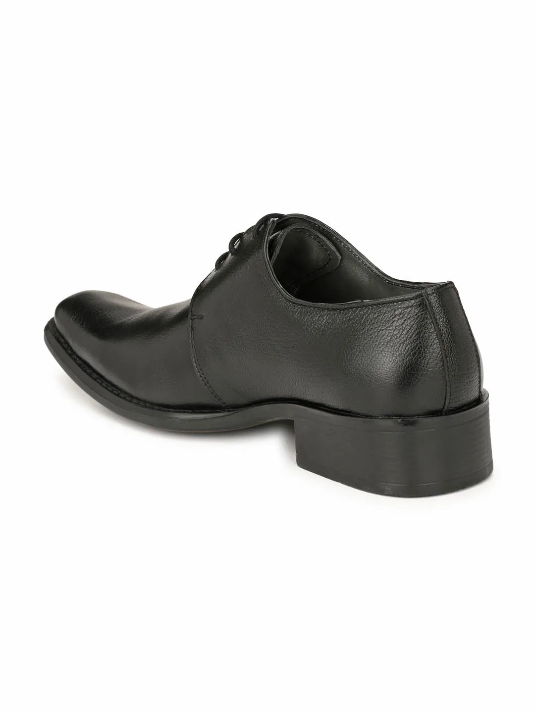 Hitz Men's Black Leather Lace up Formal Shoes