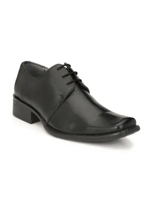 Hitz Men's Black Leather Lace up Formal Shoes